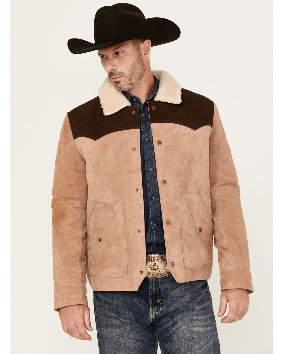 Men's Scully Color Block Suede Jacket