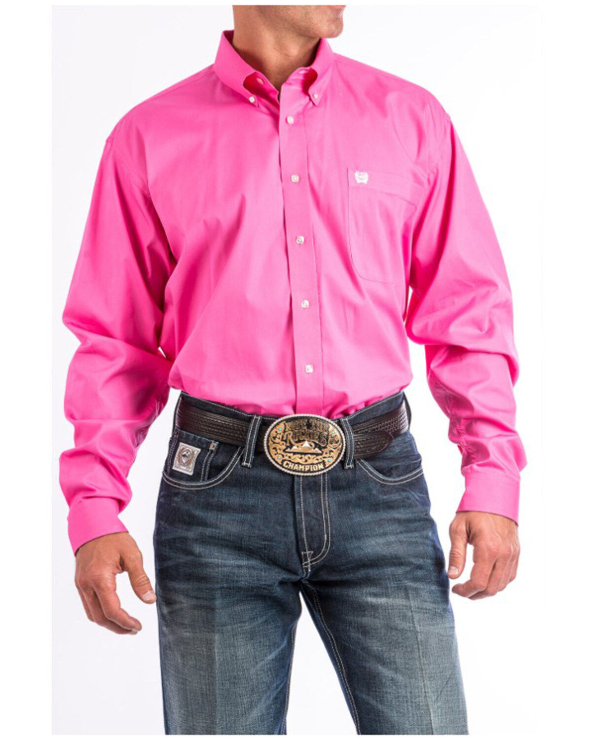 Men's Cinch Solid Long Sleeve Button-Down Western Shirt