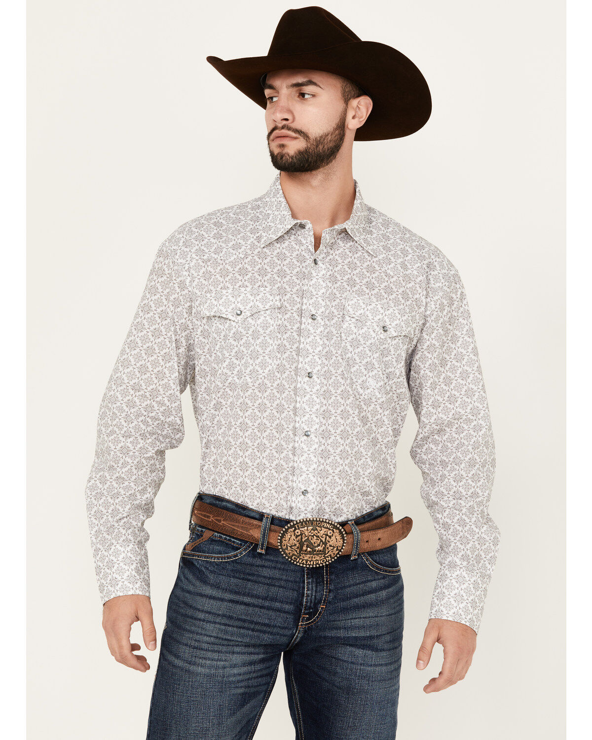 Men's Roper Amarillo Medallion Print Long Sleeve Snap Western Shirt