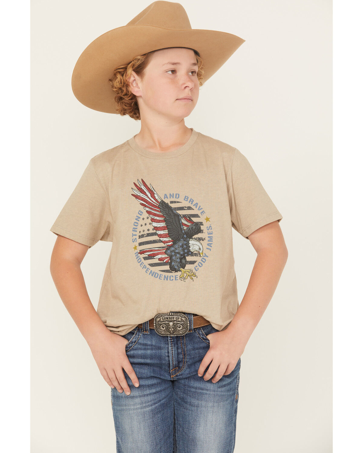 Boys' Cody James Hit Strong And Brave Short Sleeve Graphic T-Shirt