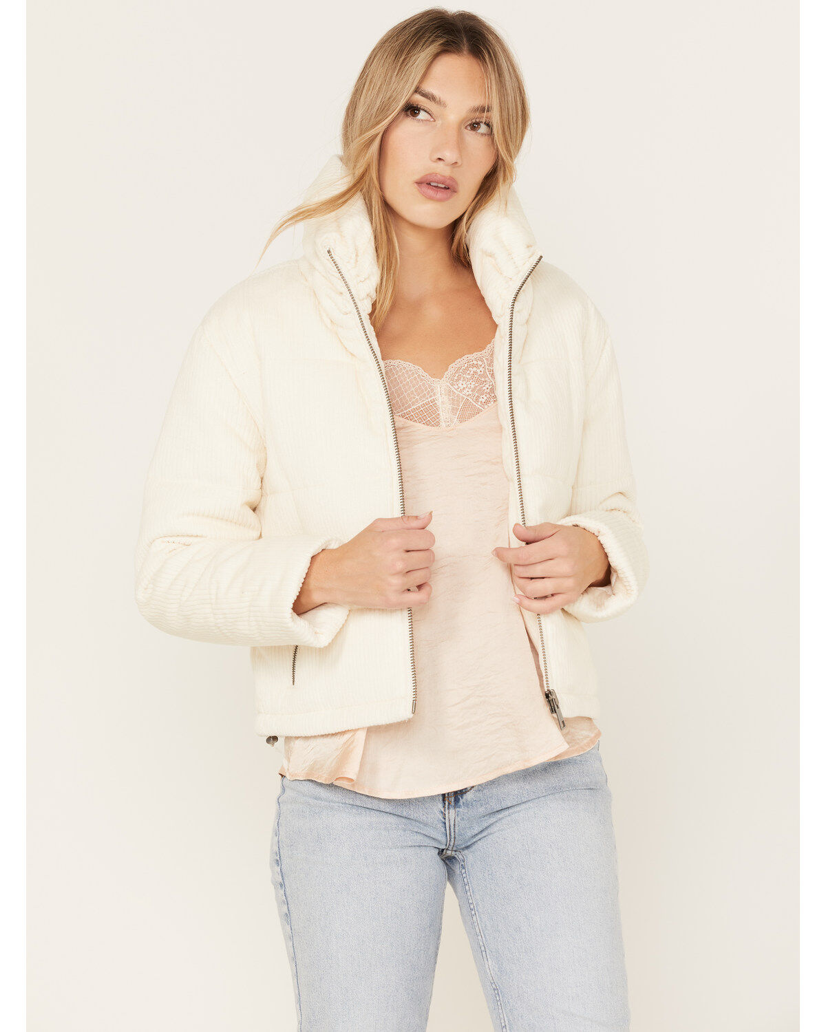 Women's Cleo + Wolf Quilted Corduroy Puffer Jacket