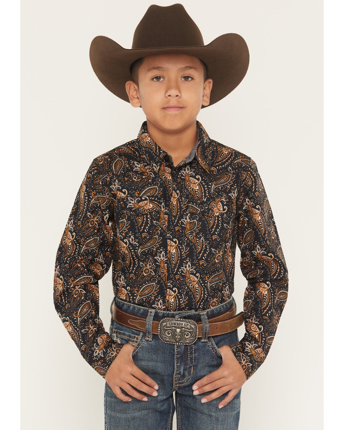 Men's Cody James Canyon Rider Paisley Print Long Sleeve Snap Western S