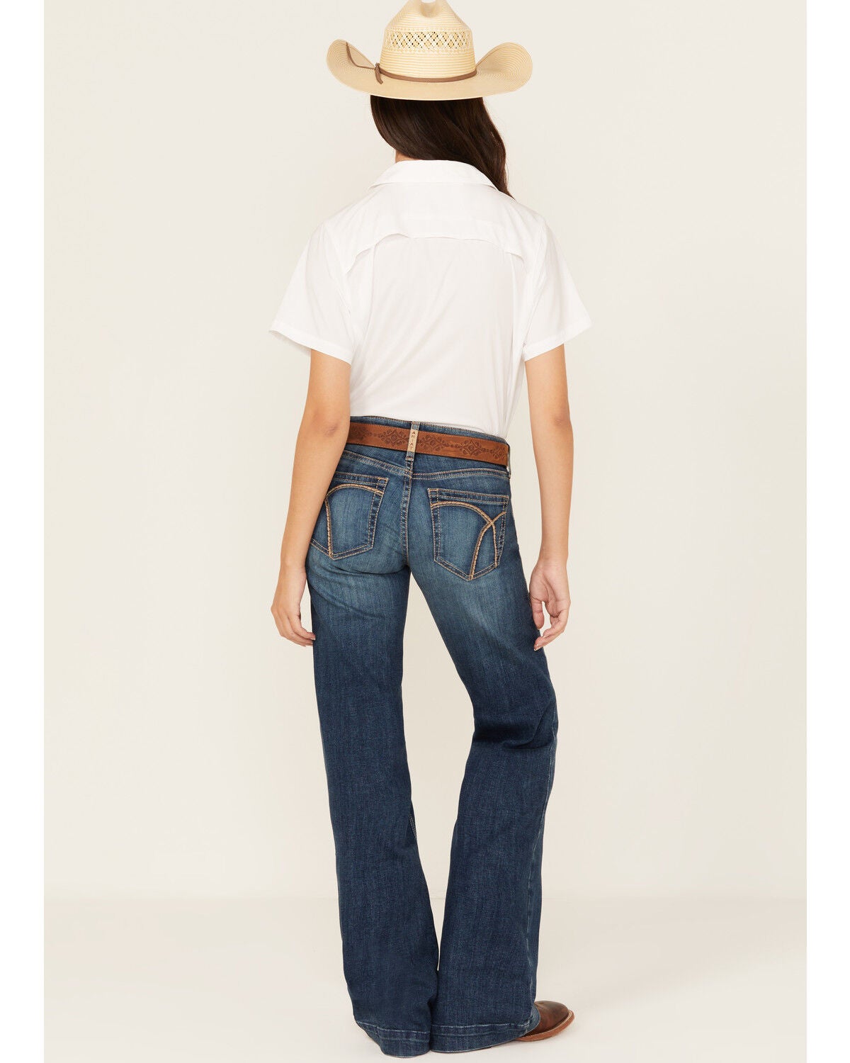 Women's Ariat Hasley Dark Wash Mid Rise Slim Trouser Denim Jeans