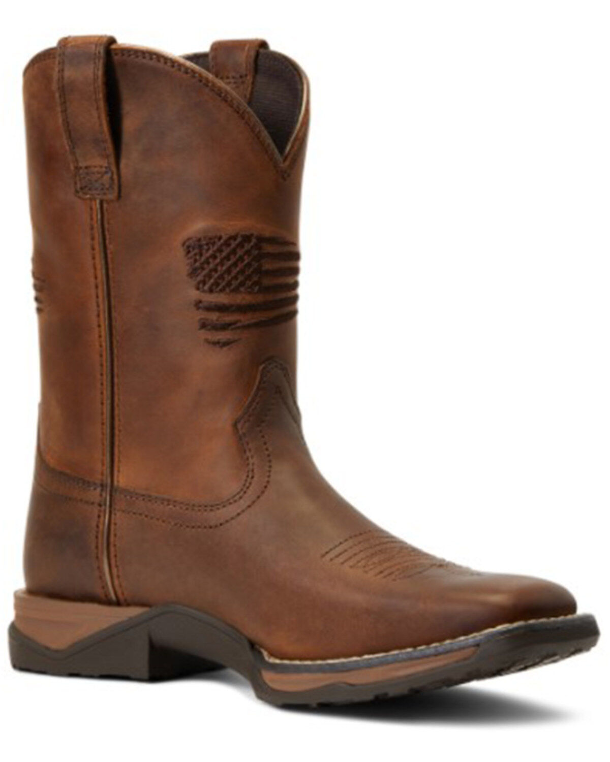 Boys' Ariat Anthem Patriot Distressed Western Boot - Square Toe