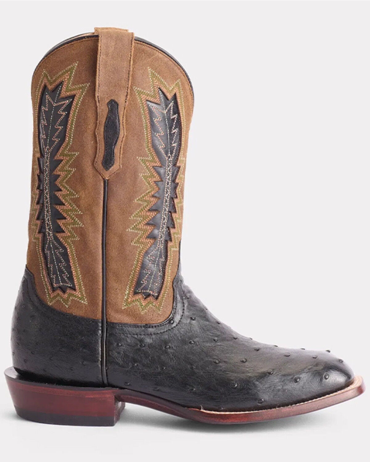 Men's Lucchese Roscoe Exotic Full Quill Ostrich Suede Western Boots -