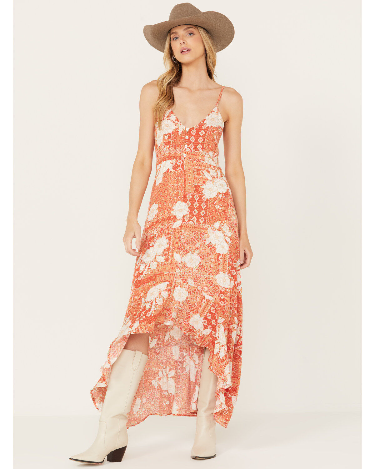 Women's Wild Moss Floral Patchwork Maxi Dress
