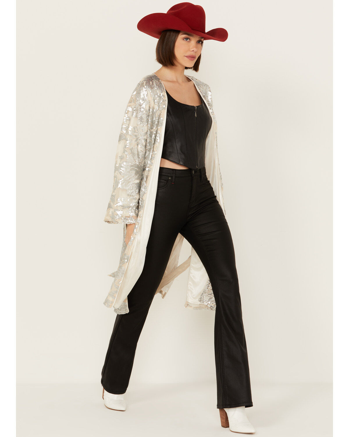 Women's Sadie & Sage Aura Sequin Floral Kimono