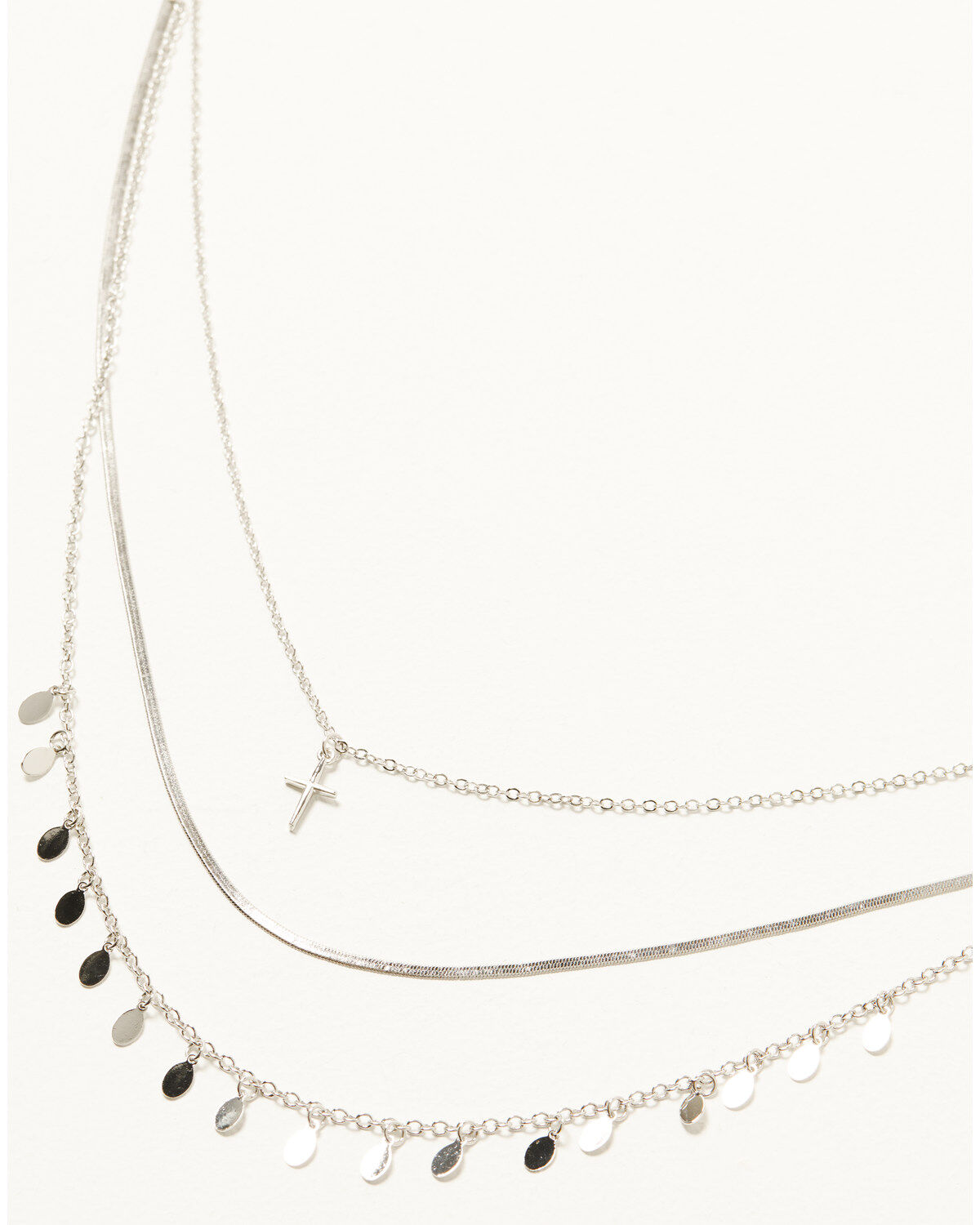 Women's Shyanne Layered Chain Cross and Dangle Necklace