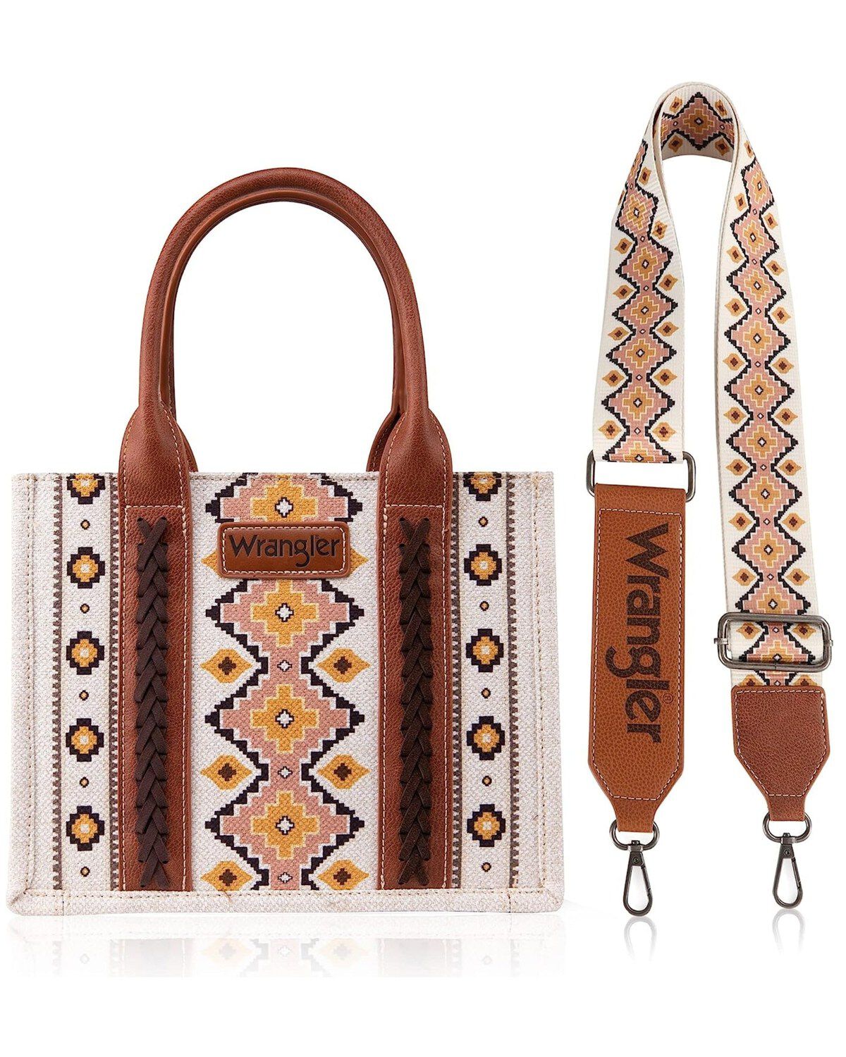 Women's Wrangler Southwestern Print Small Canvas Crossbody Bag