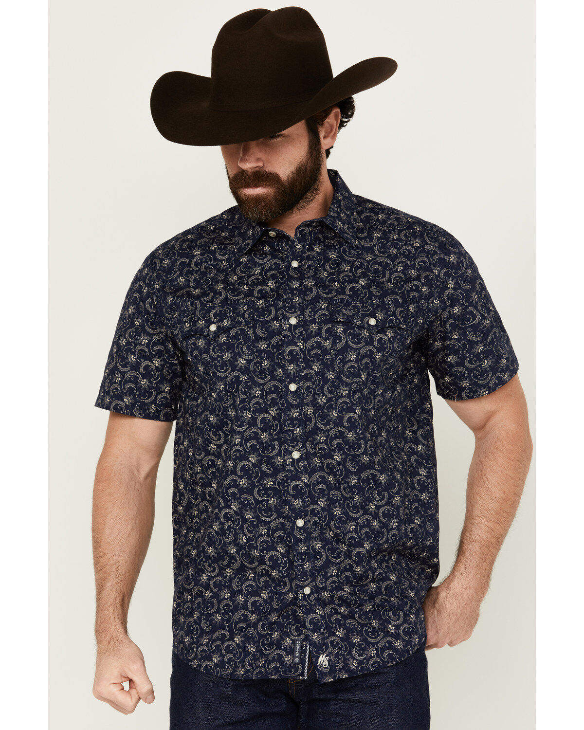 Men's Moonshine Spirit On Tour Floral Paisley Print Short Sleeve Snap
