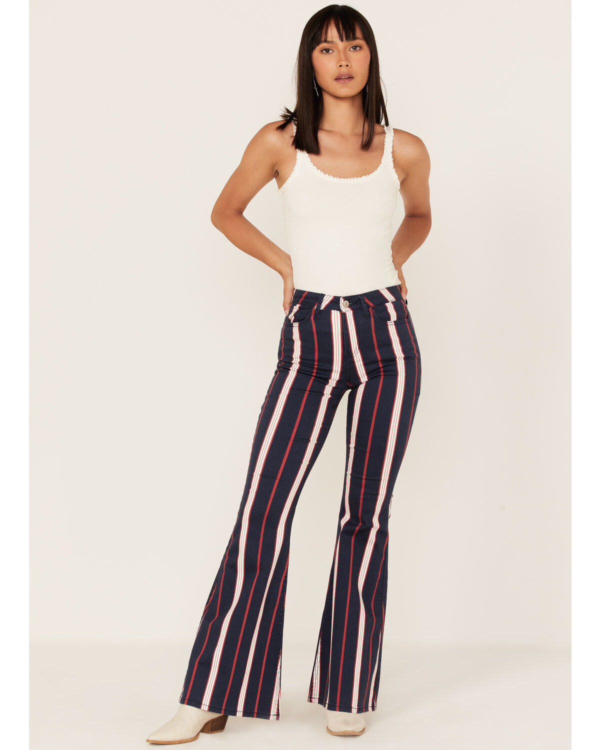 Women's Shyanne High Rise Stripe Super Flare Jeans