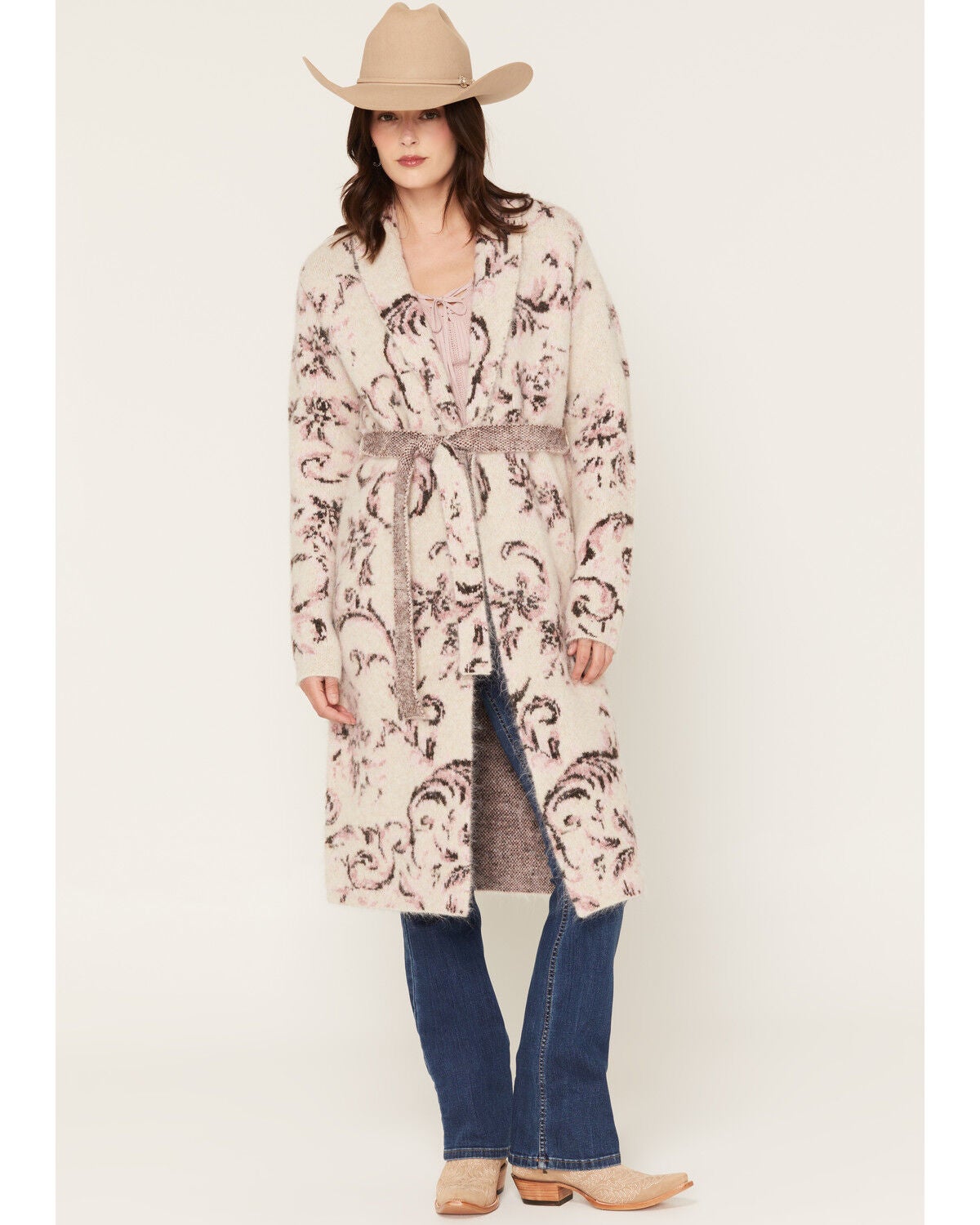 Women's Shyanne Paisley Print Belted Cardigan