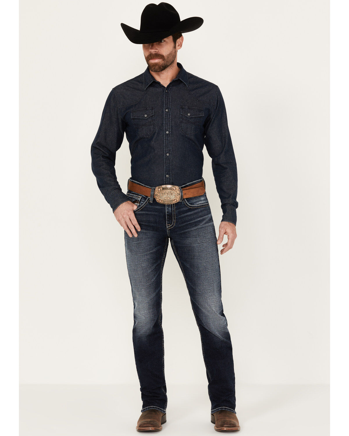 Men's Cody James Moonbeam Dark Wash Slim Straight Stretch Denim Jeans
