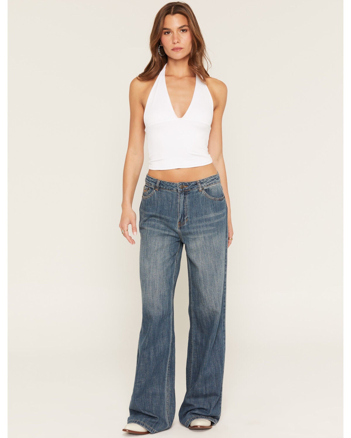 Women's Kimes Ranch Maggie Medium Wash Low Rise Baggie Denim Jeans