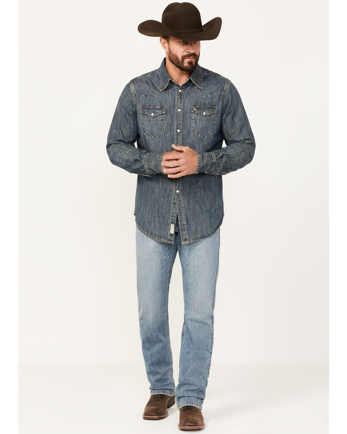 Men's Moonshine Spirit Whiskey Medium Wash Slim Straight Stretch Jeans