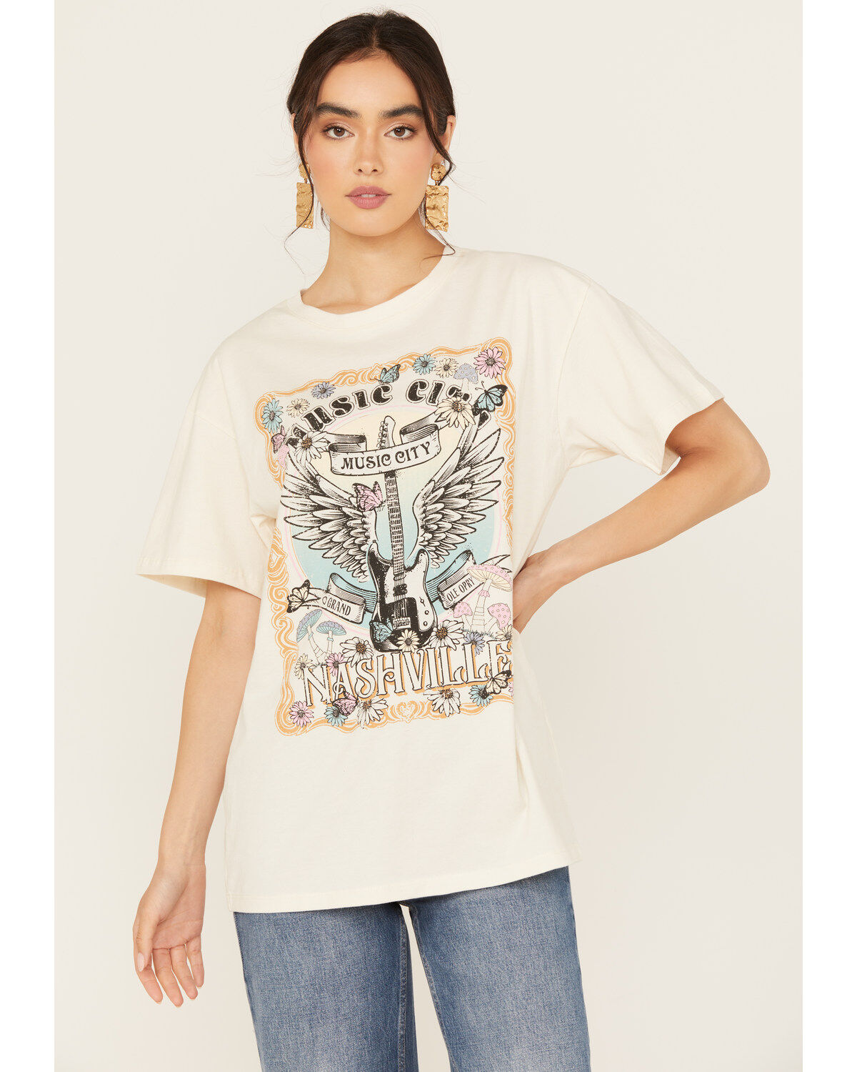 Women's Somewhere West Antique Nashville Music Short Sleeve Graphic Te