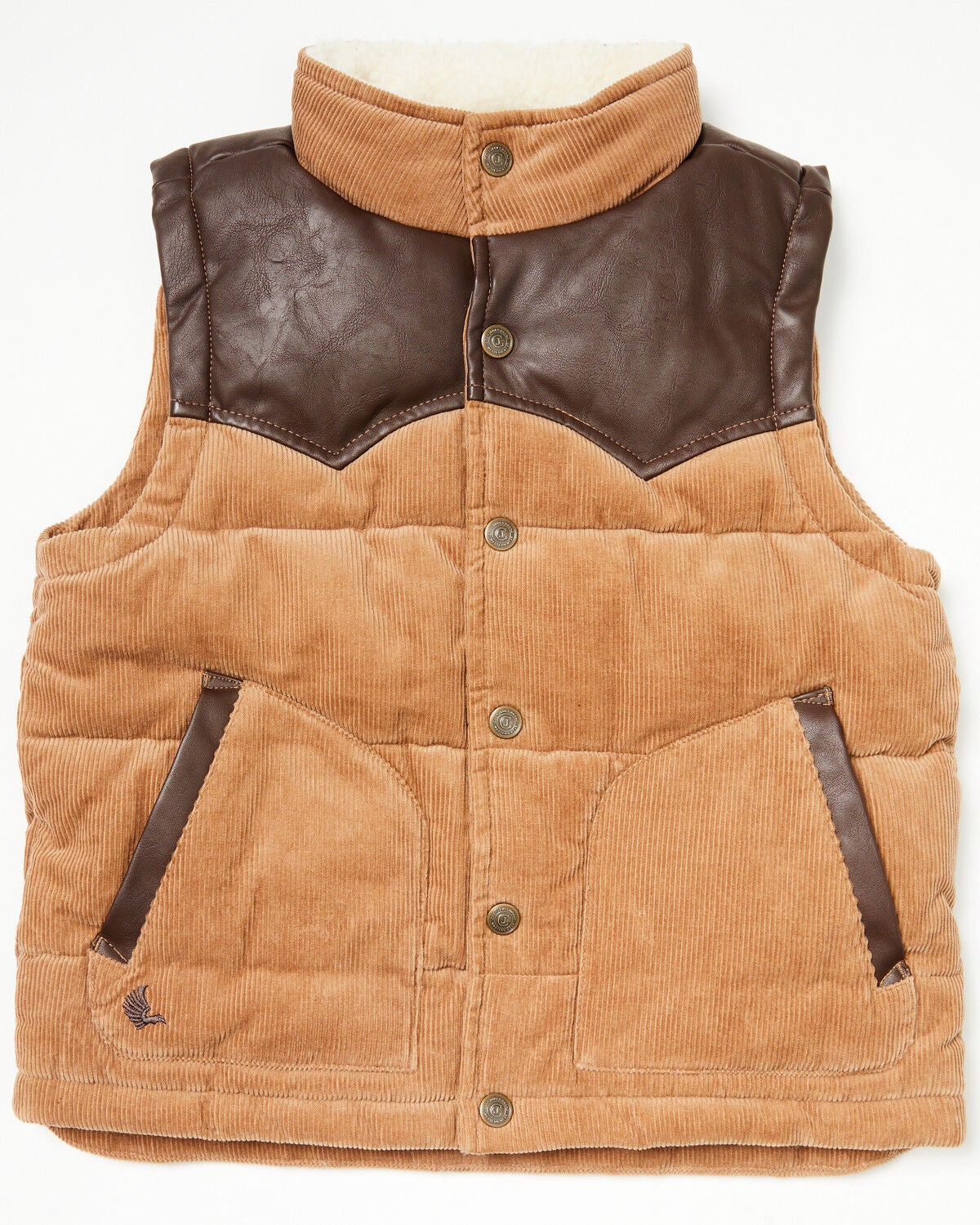Boys' Cody James Lonoke Corduroy Faux Leather Vest