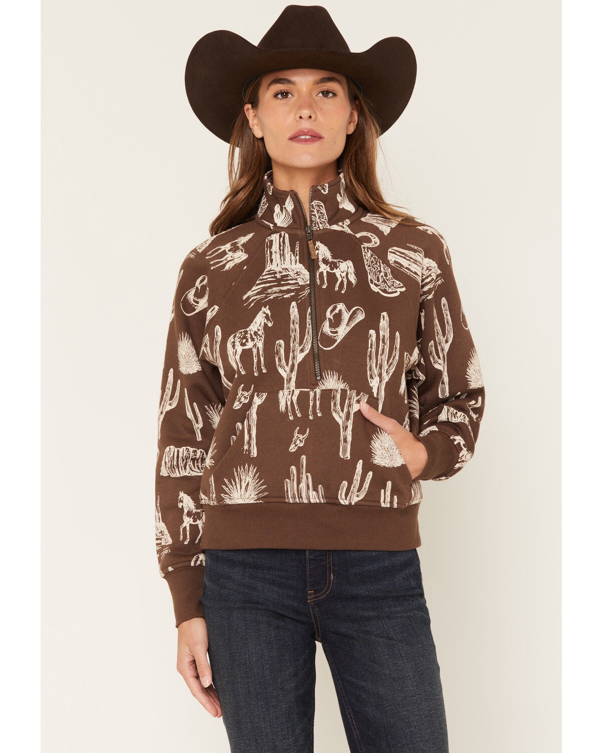 Women's Shyanne Kate Conversation Print 1/2 Zip Pullover