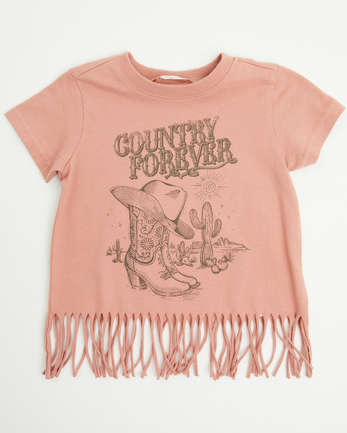 Girls' Shyanne Toddler Country Forever Fringe Short Sleeve Graphic Tee