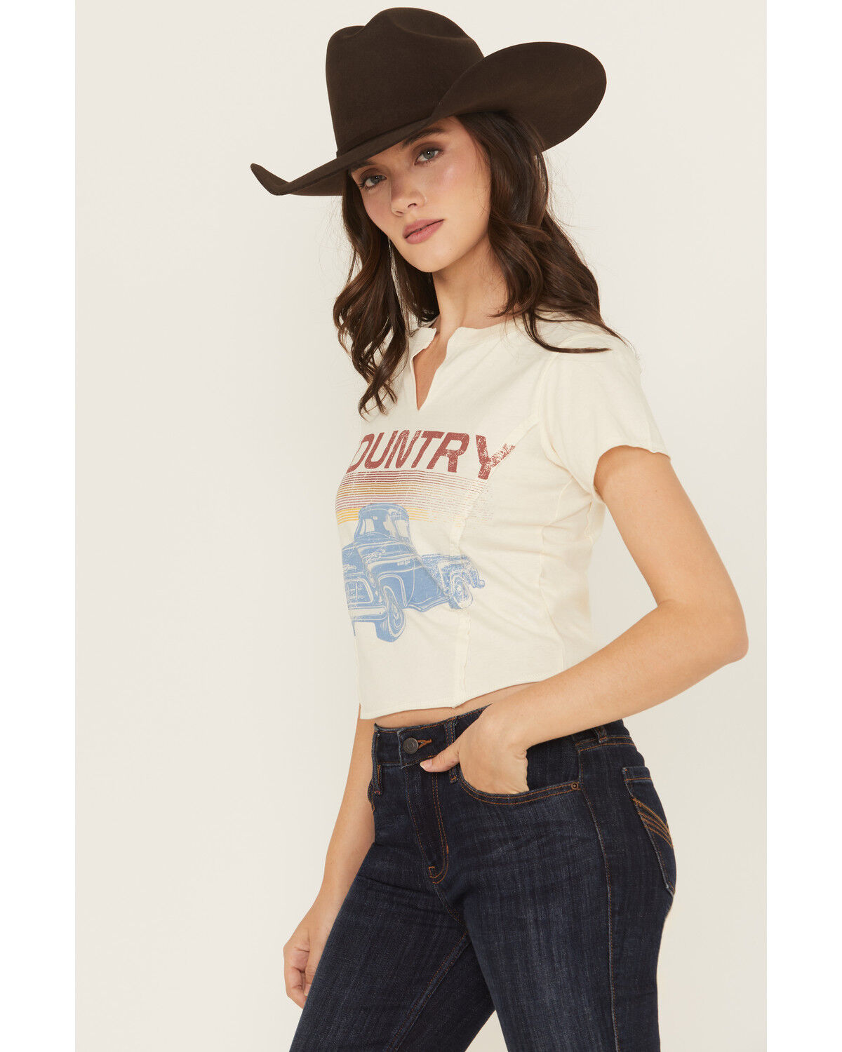 Women's Cleo + Wolf Easton Country Truck Short Sleeve Graphic Tee