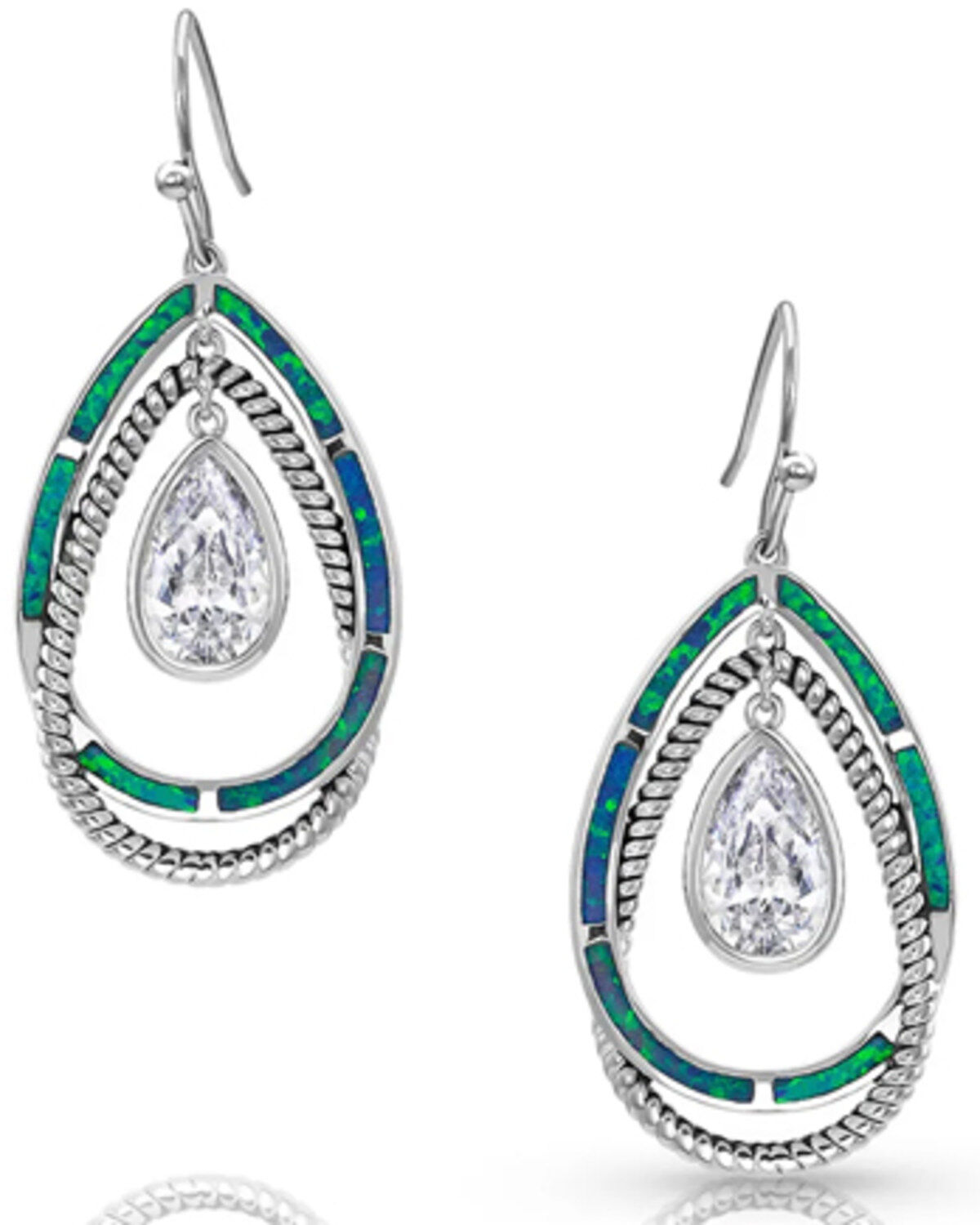 Women's Montana Silversmiths Opal Ribbons Teardrop Earrings