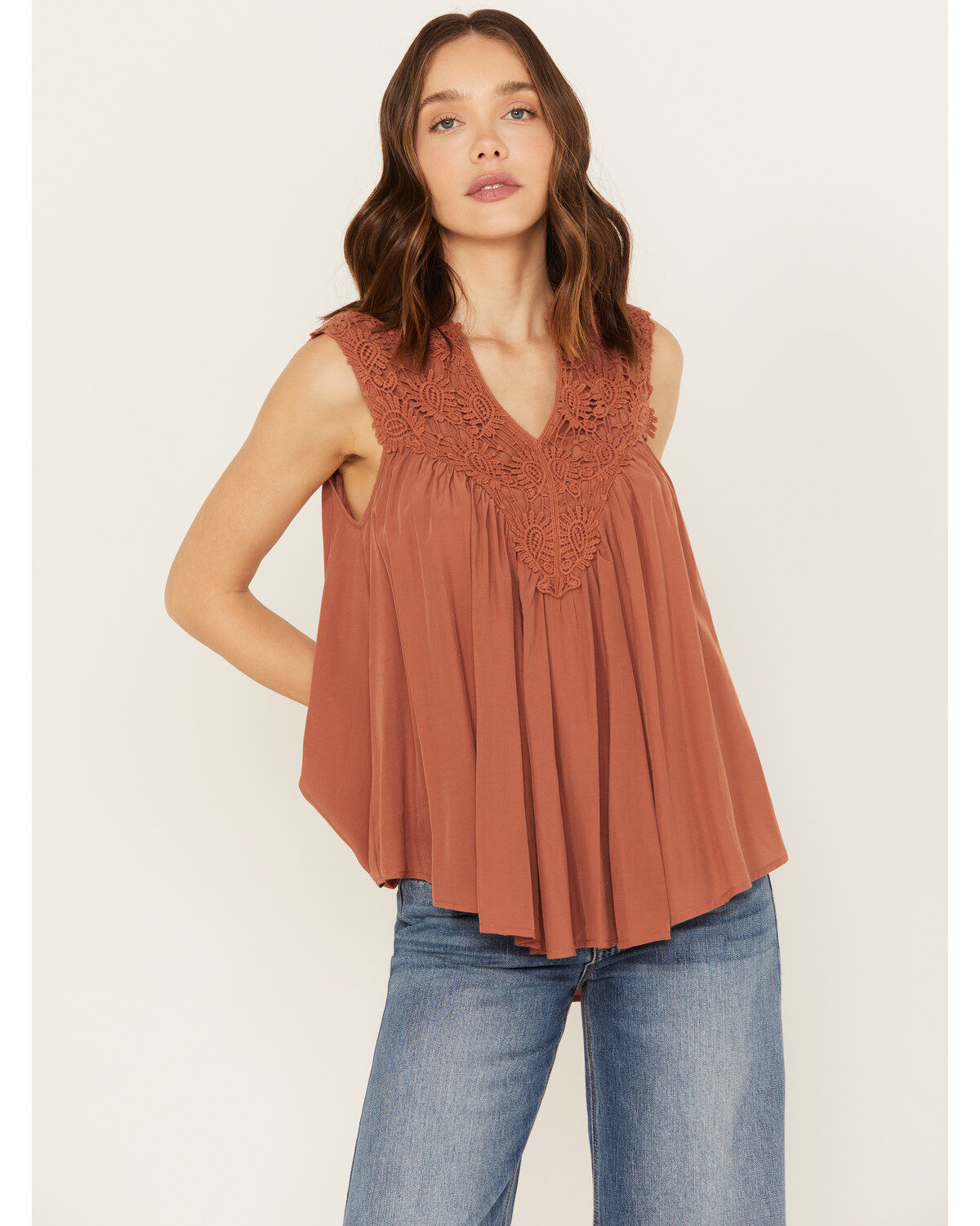 Women's Molly Bracken Crochet Sleeveless Peasant Top