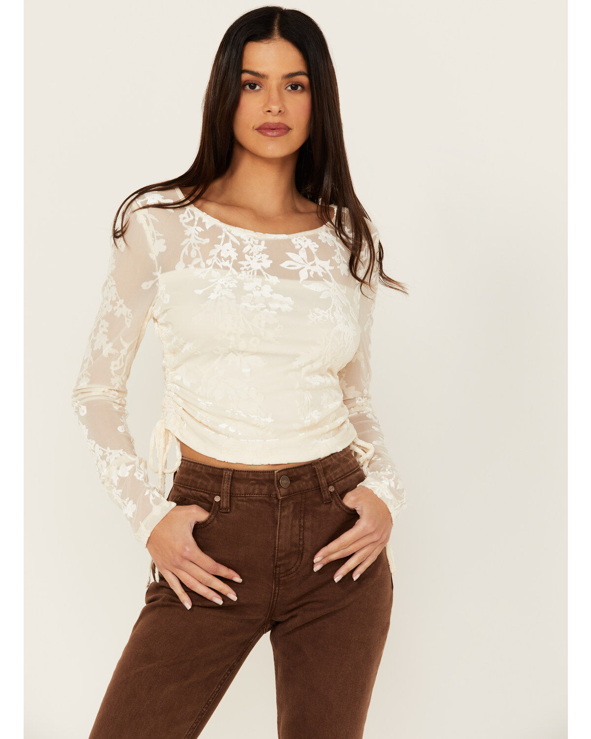 Women's Shyanne Side Tie Long Sleeve Top
