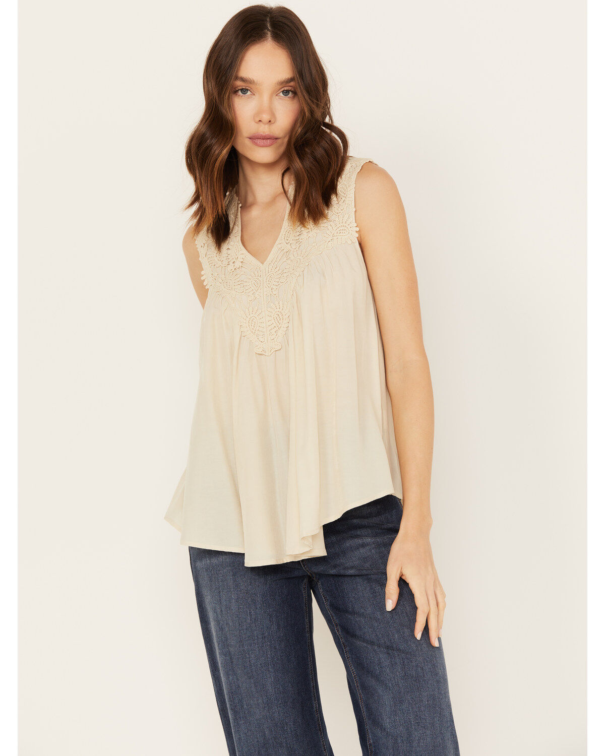 Women's Molly Bracken Crochet Sleeveless Peasant Top