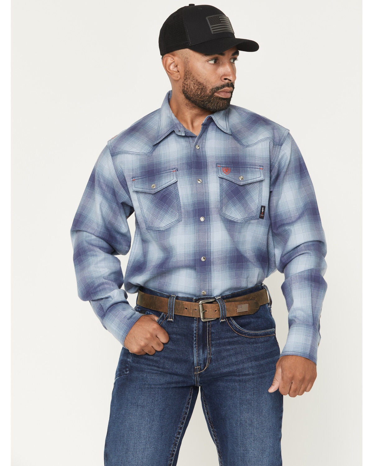 Men's Ariat FR Ryan Paisley Print Long Sleeve Snap Western Work Shirt