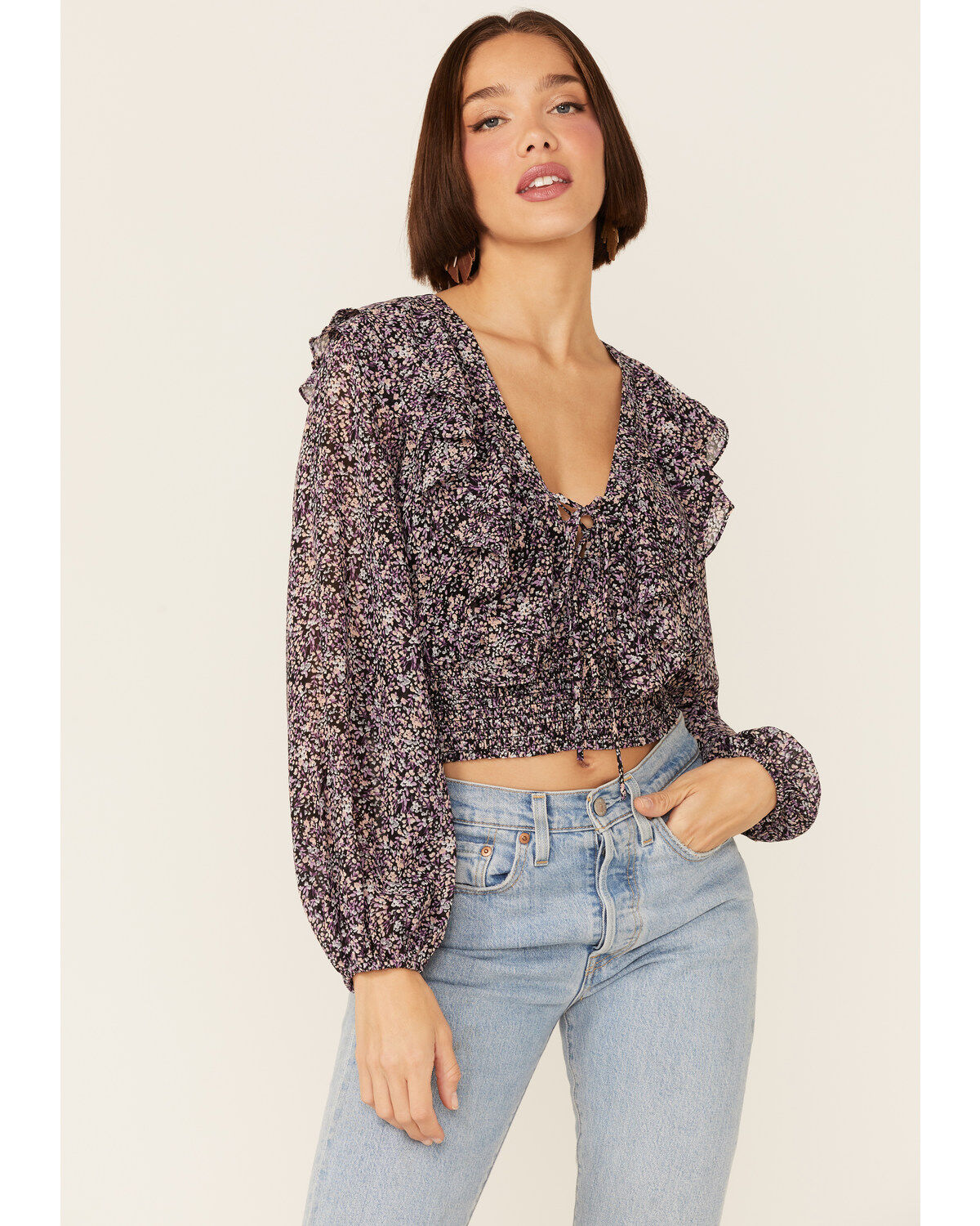 Women's Cinch Lush Floral Front Top