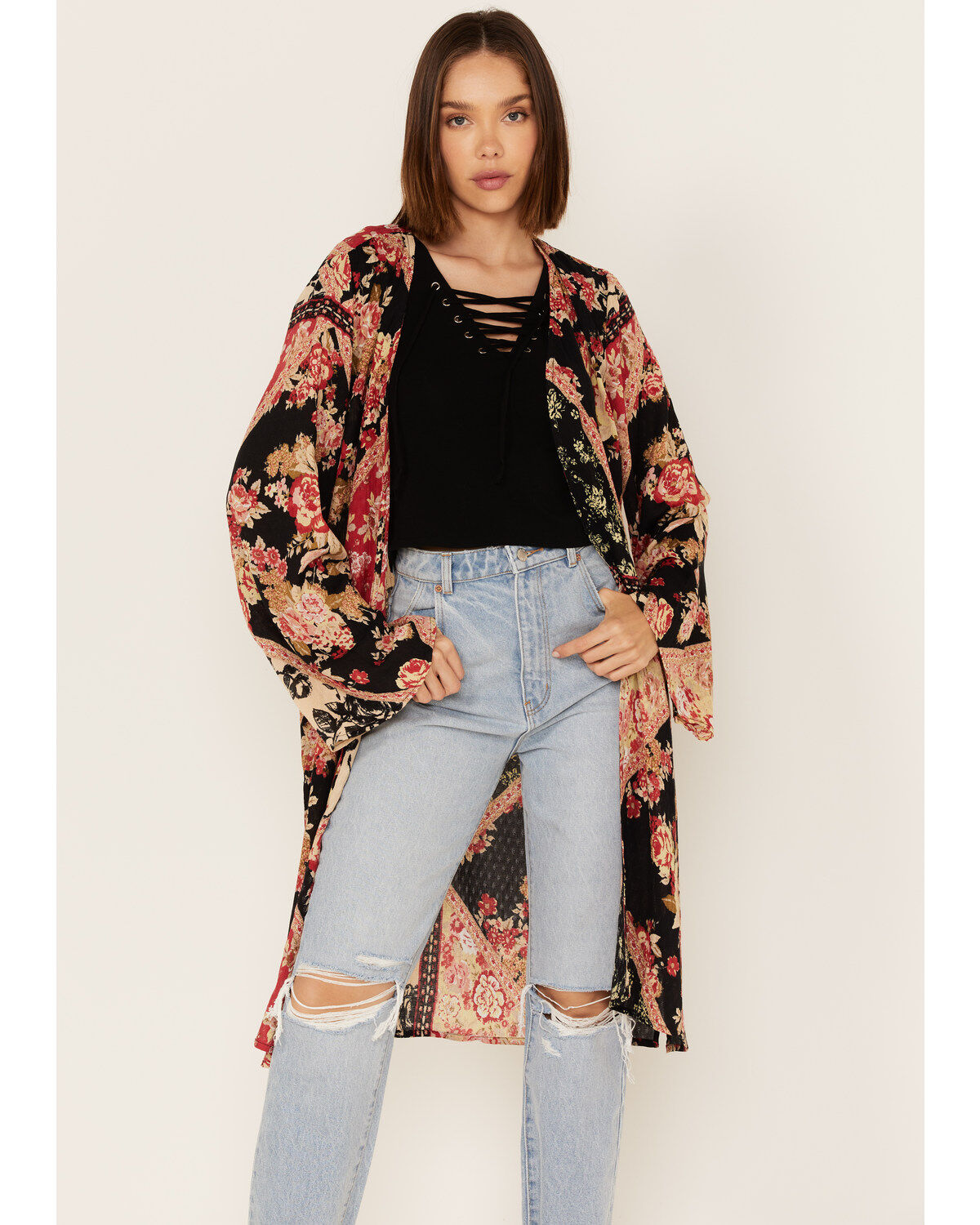 Women's Band of the Free High Hopes Patchwork Floral Print Long Sleeve
