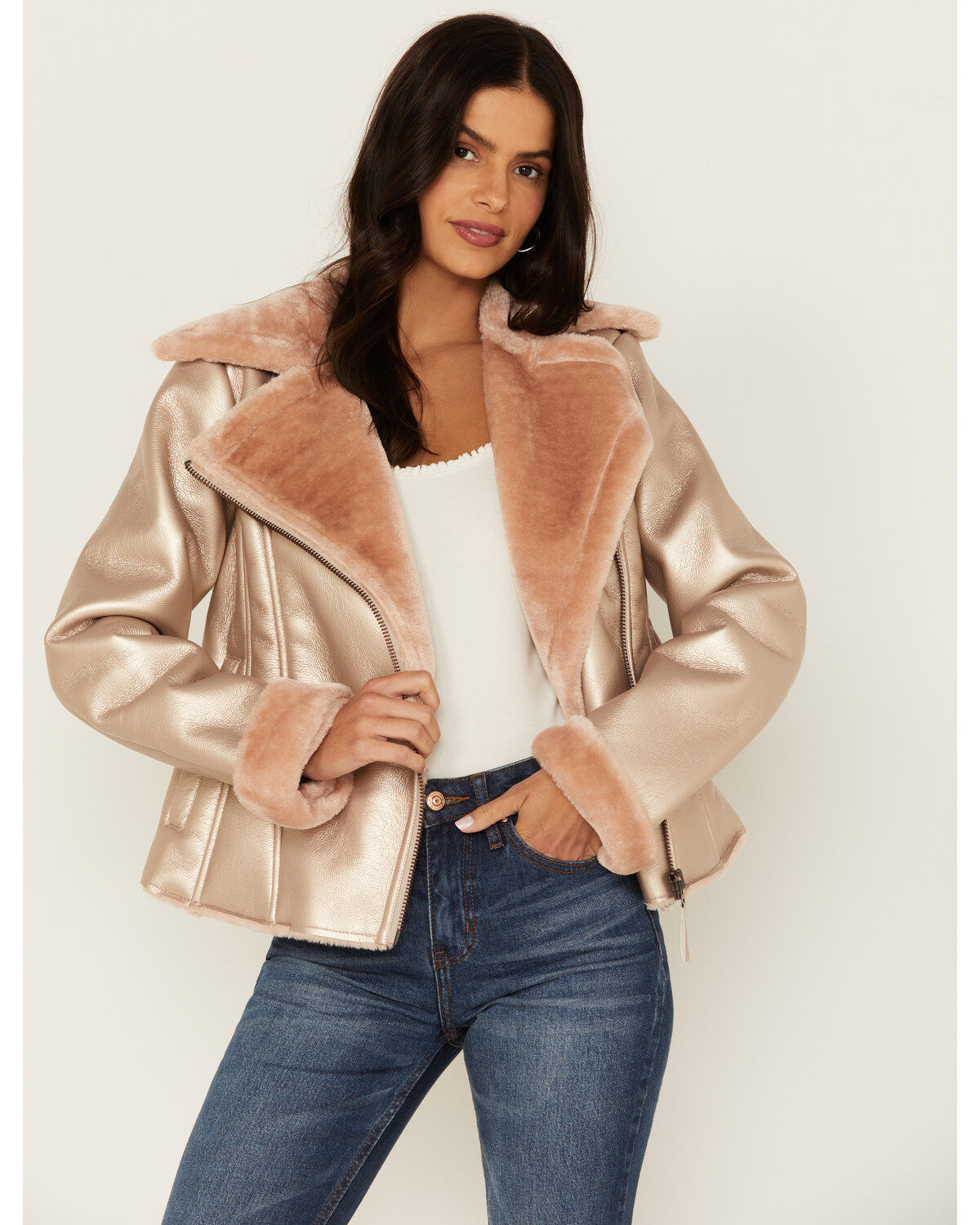 Women's Shyanne Lux Metallic Faux Shearling Jacket
