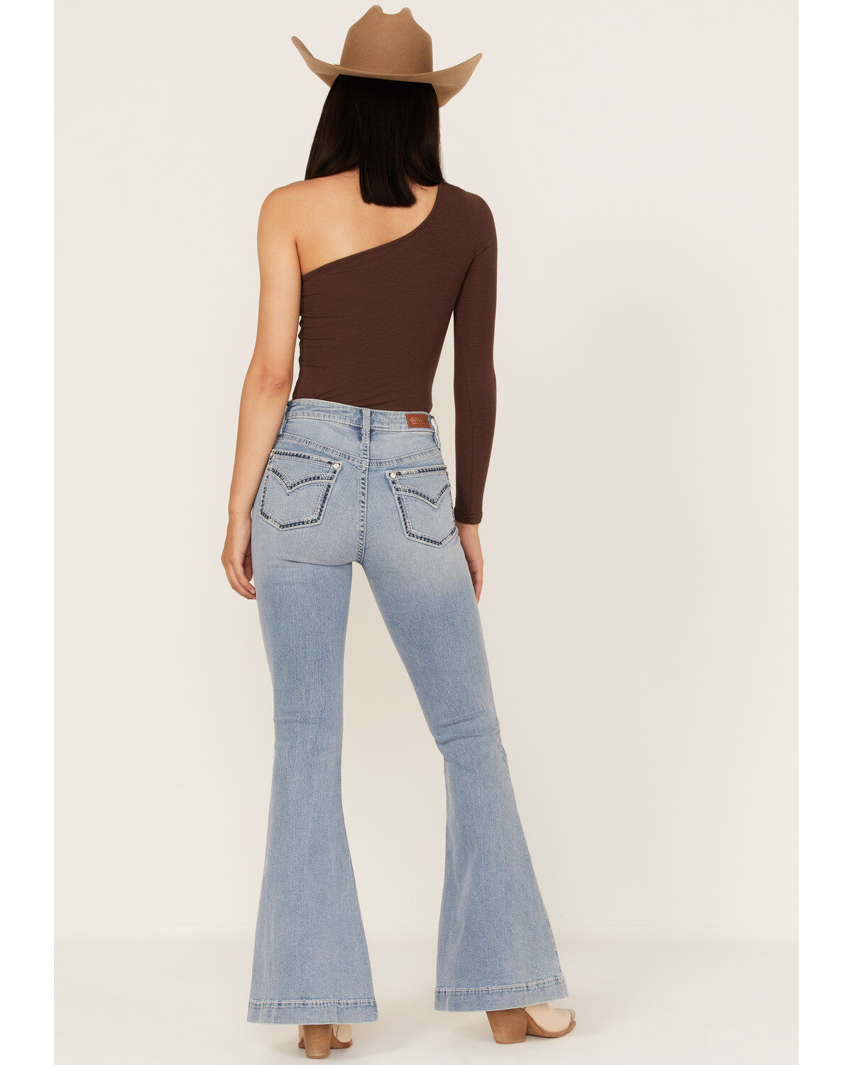 Women's Shyanne Light Wash Mid Rise Signature Embroidery Bootcut Jeans