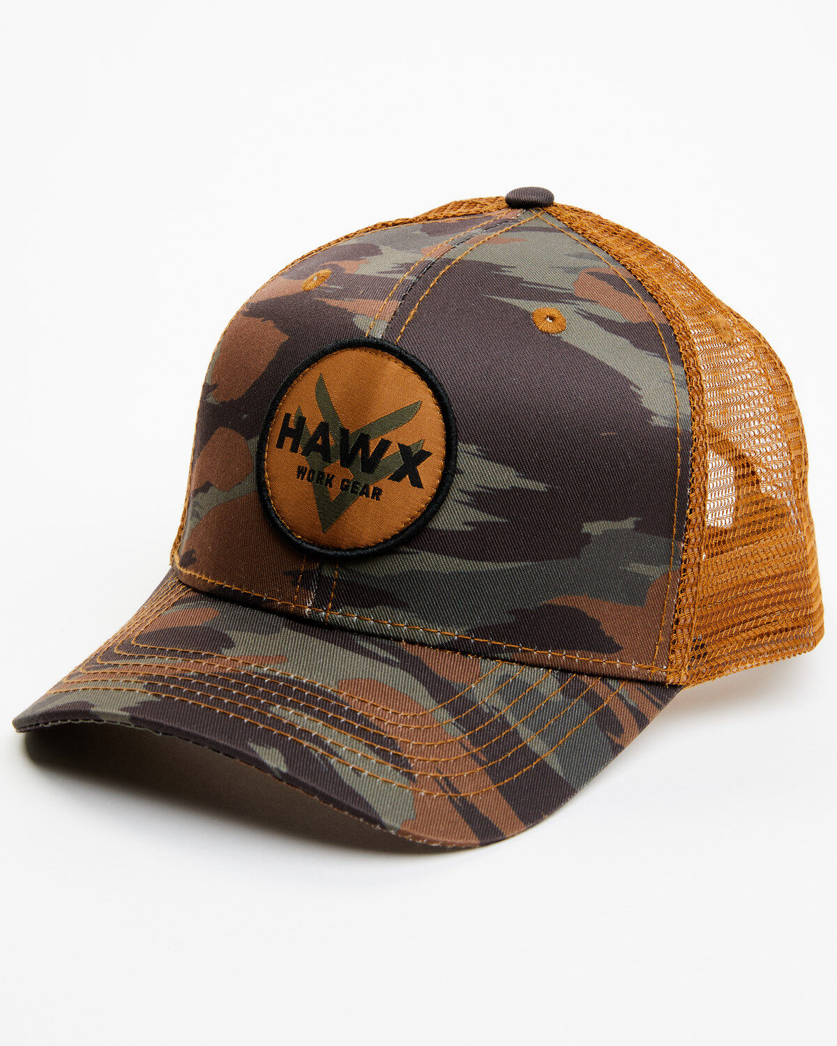 Men's Hawx Camo Print Circle Patch Ball Cap
