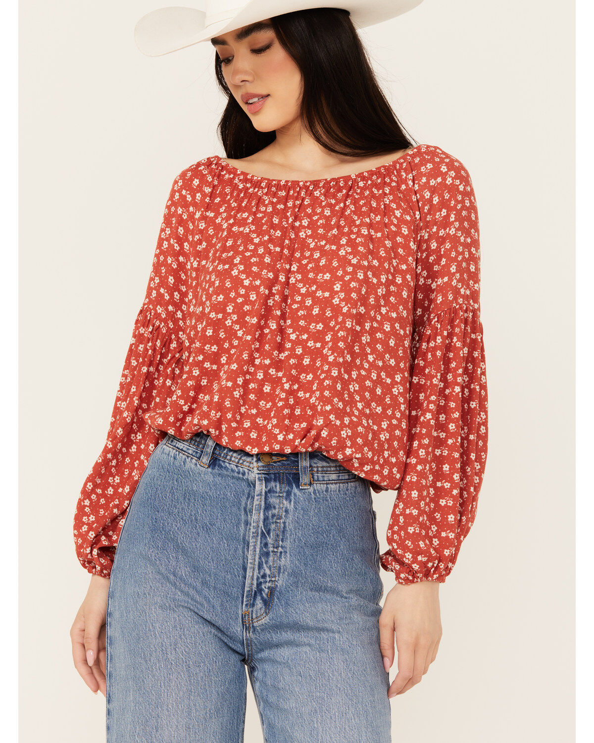 Women's Wild Moss Ditzy Floral Print Long Sleeve Shirt