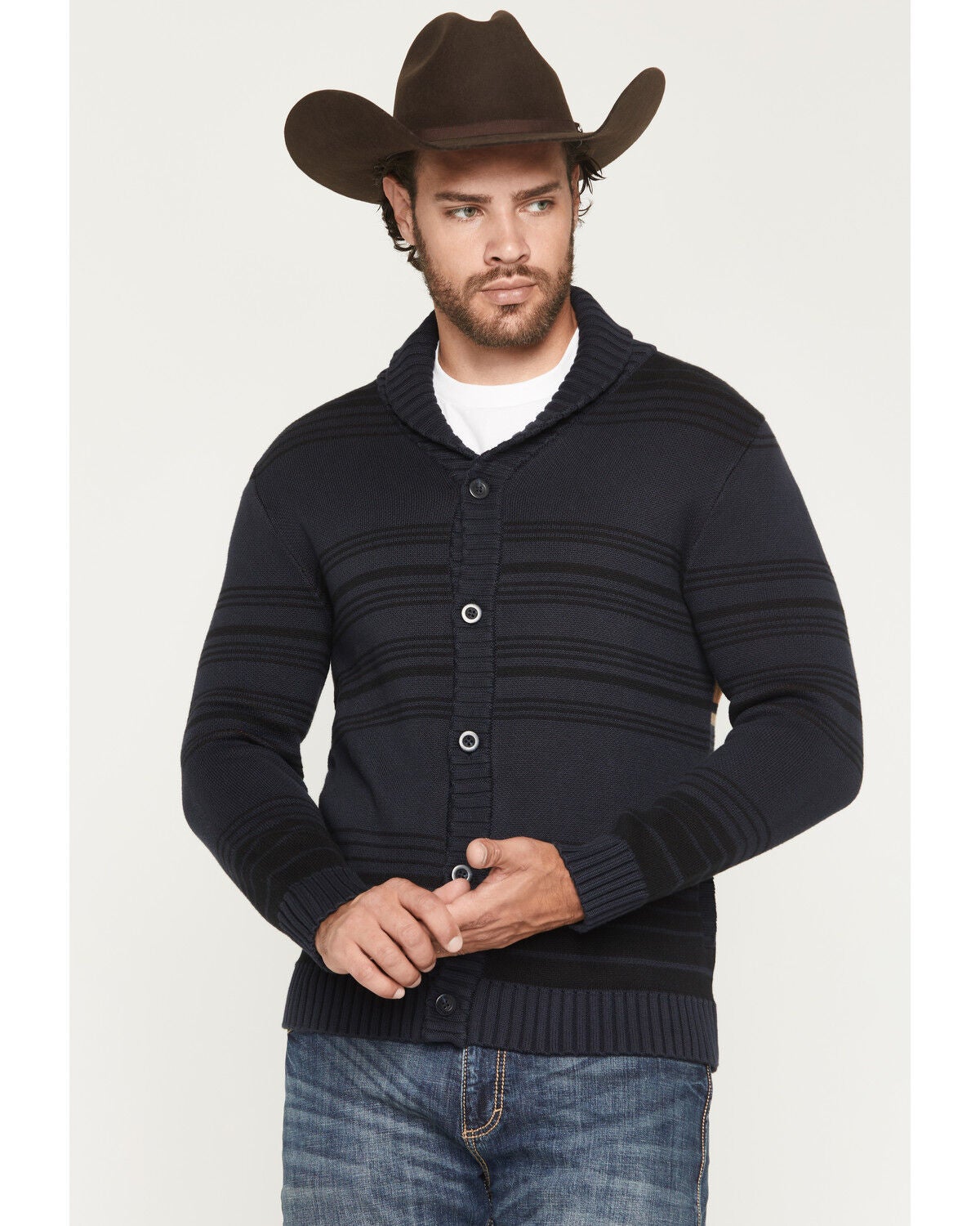 Men's Pendleton Tumal Ridge Multicolored Back Button-Down Sweater