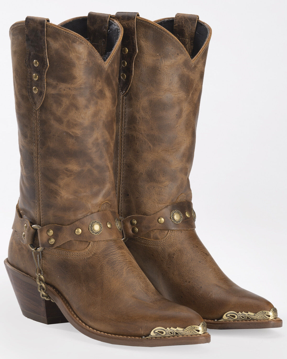 Women's Abilene Distressed Harness Western Boots - Round Toe