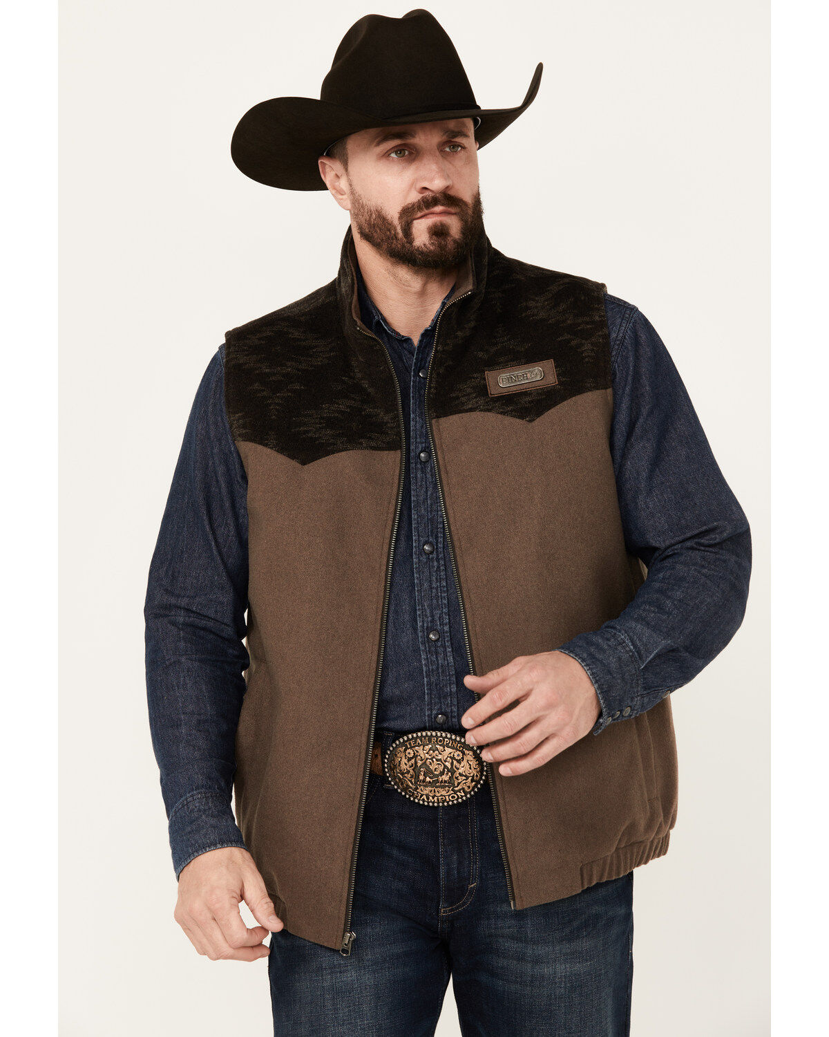 Men's Cinch Solid Twill Concealed Carry Zip Vest