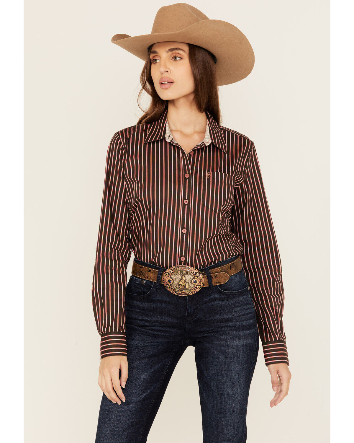 Women's Ariat Kirby Striped Long Sleeve Button-Down Stretch Western Sh