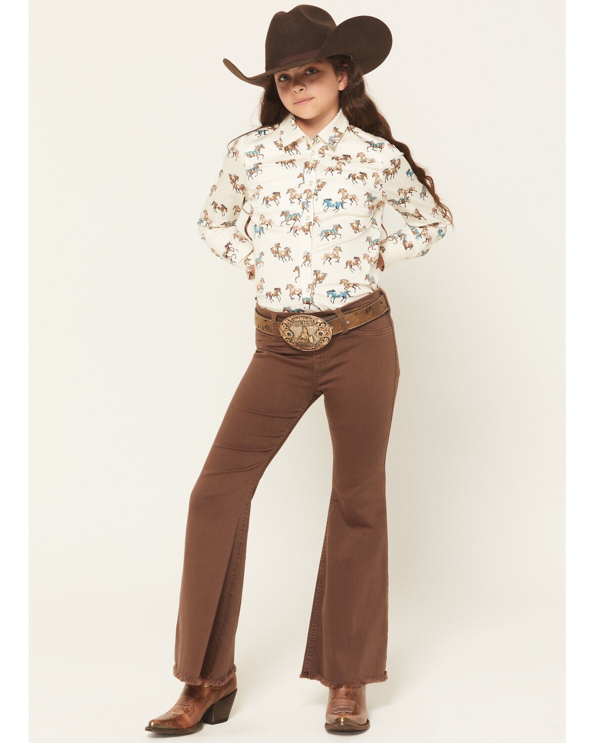 Girls' Shyanne Pull-On Flare Stretch Denim Jeans