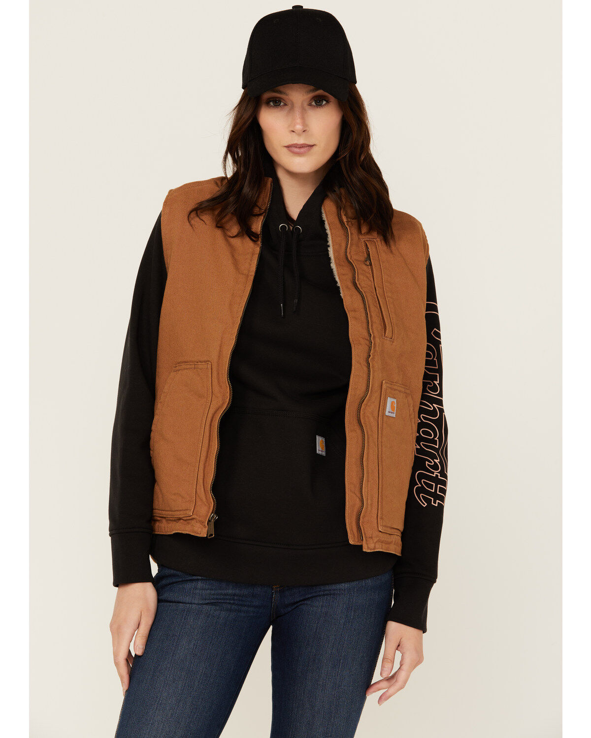 Women's Carhartt Washed Duck Sherpa Lined Vest