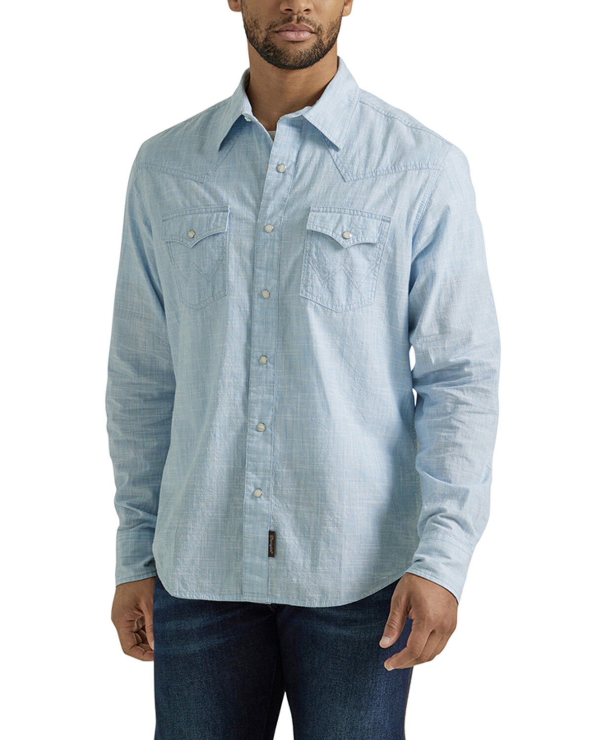 Men's Wrangler Retro Retro Solid Long Sleeve Snap Western Shirt