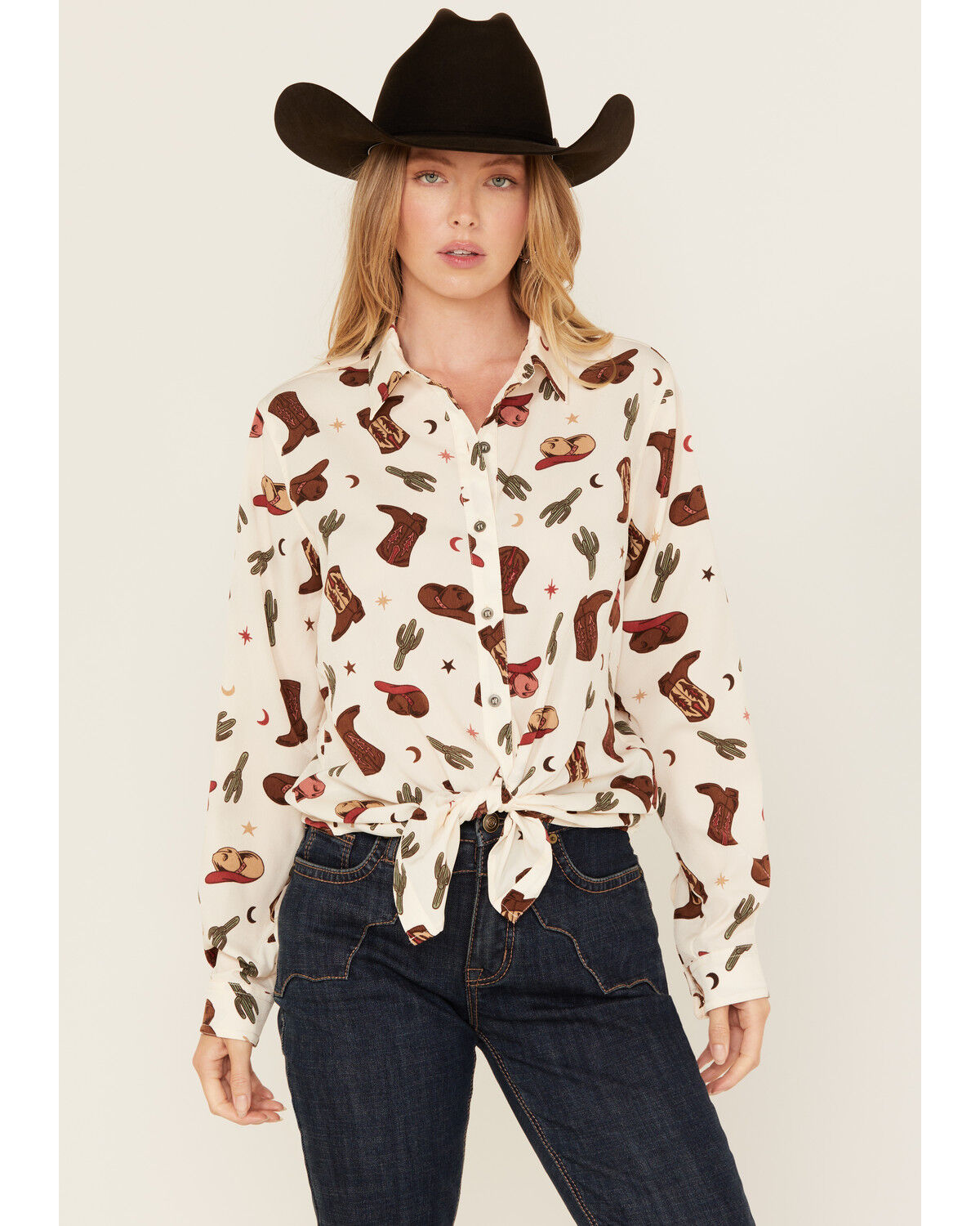 Women's Ariat Western Print Long Sleeve Button-Down Western Shirt