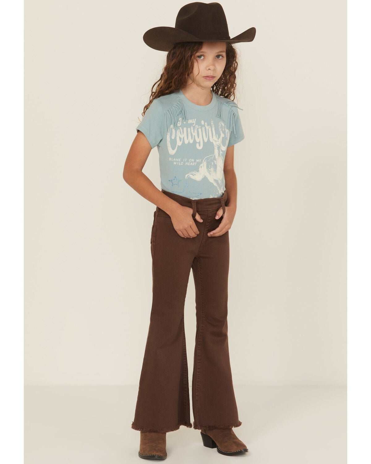 Girls' Shyanne Little Pull-On Flare Stretch Denim Jeans