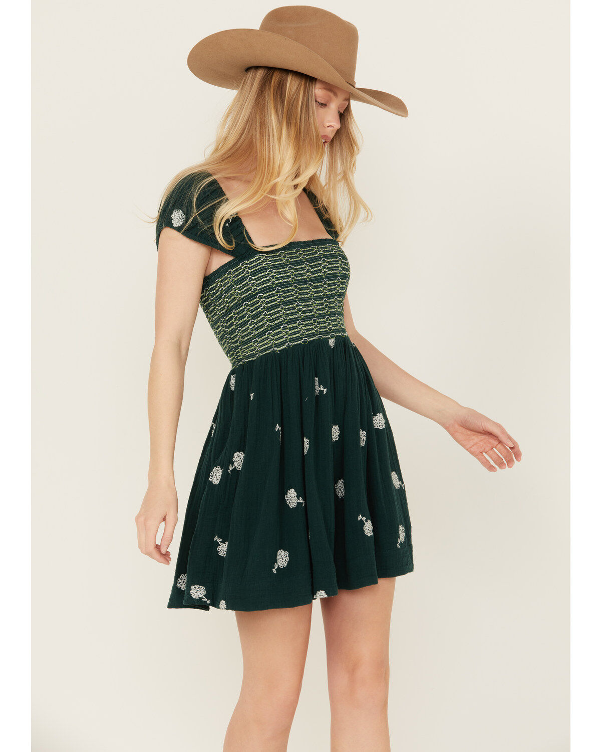 Women's Free People Tory Floral Smocked Mini Dress