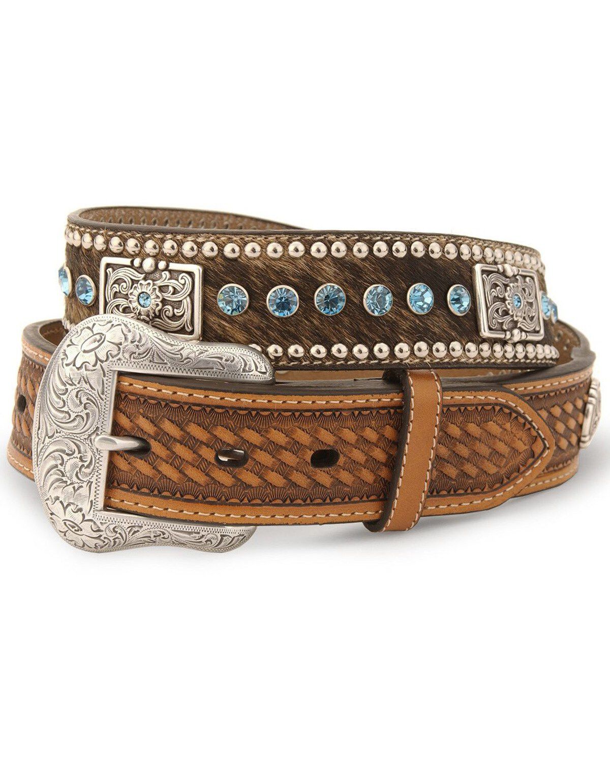 Men's Nocona Calf Hair-On-Hide Leather Belt - Reg & Big
