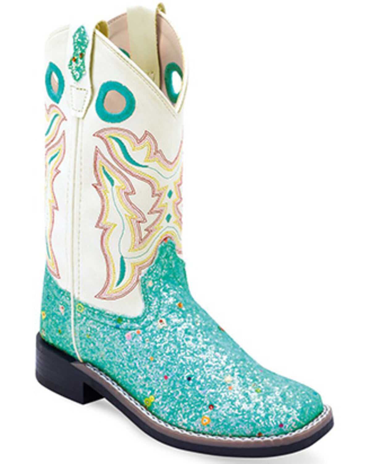 Girls' Old West Fancy Stitch Western Boots - Broad Square Toe