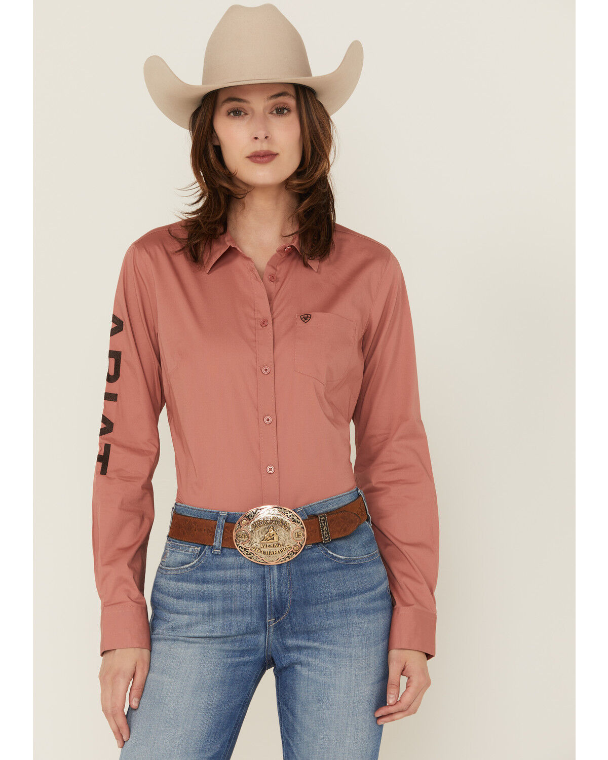 Women's Ariat Printed Team Kirby Long Sleeve Button-Down Western Shirt