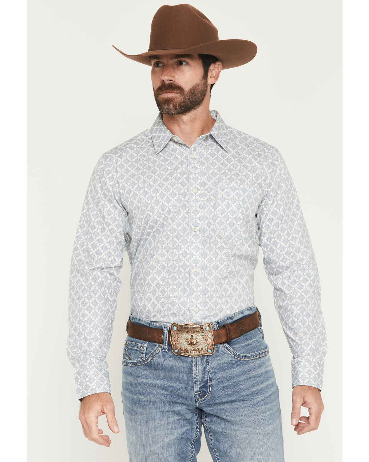 Men's Gibson Trading Co Deep Sea Geo Print Long Sleeve Button-Down Wes