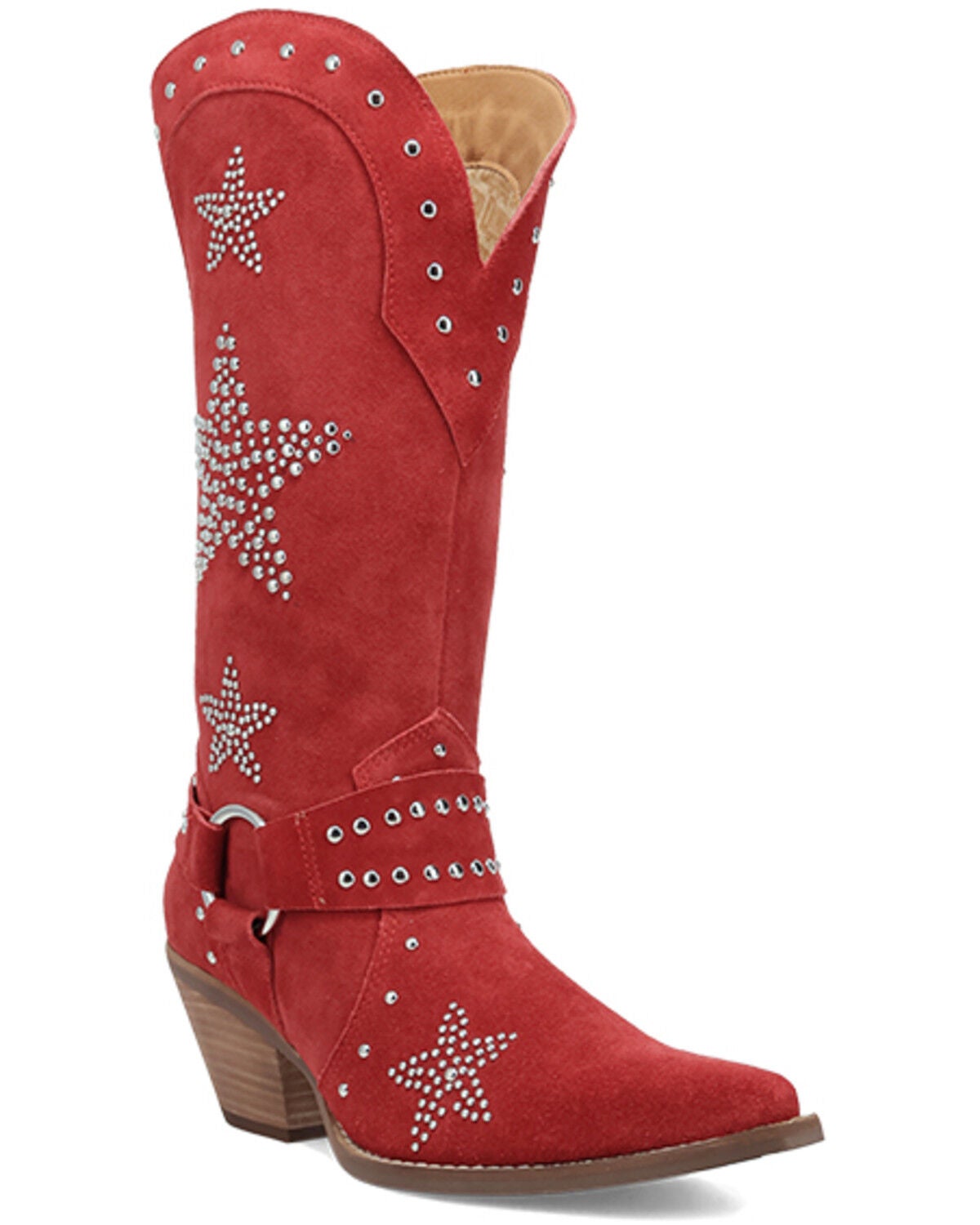 Women's Dingo Lucky Stars Embellished Suede Tall Western Boots - Round